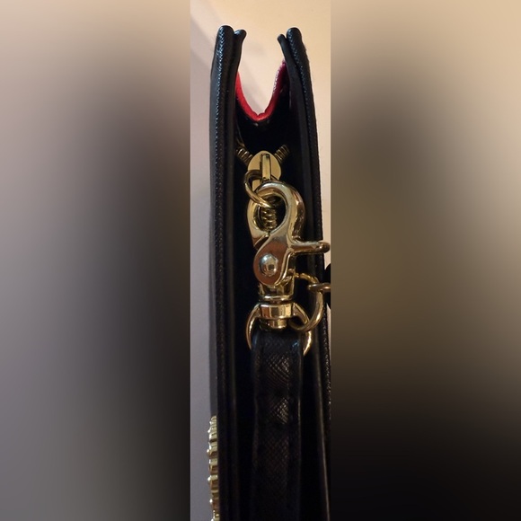 Betsey Johnson #INStA-FAMOUS Black & Pink Makeup Cosmetic Bag 10x8 - Picture 6 of 16